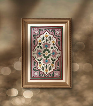 Fresco in Pink - Mughal inspired wall art