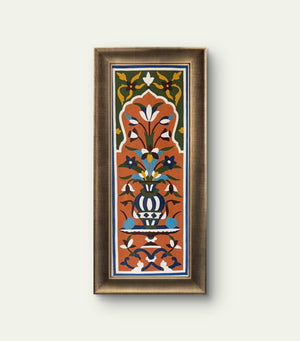 Mughal Floral Wall Art – Handcrafted Traditional Frame Decor