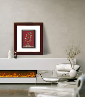 Floral art on textured paper
