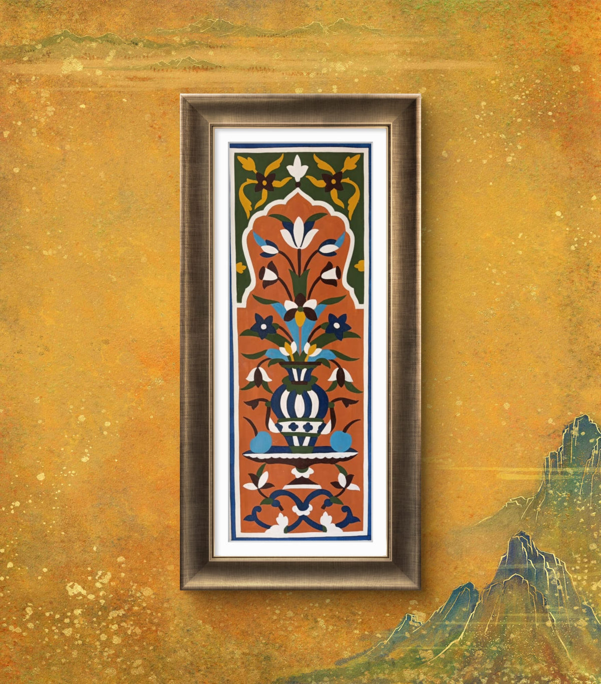 Mughal Floral Wall Art – Handcrafted Traditional Frame Decor