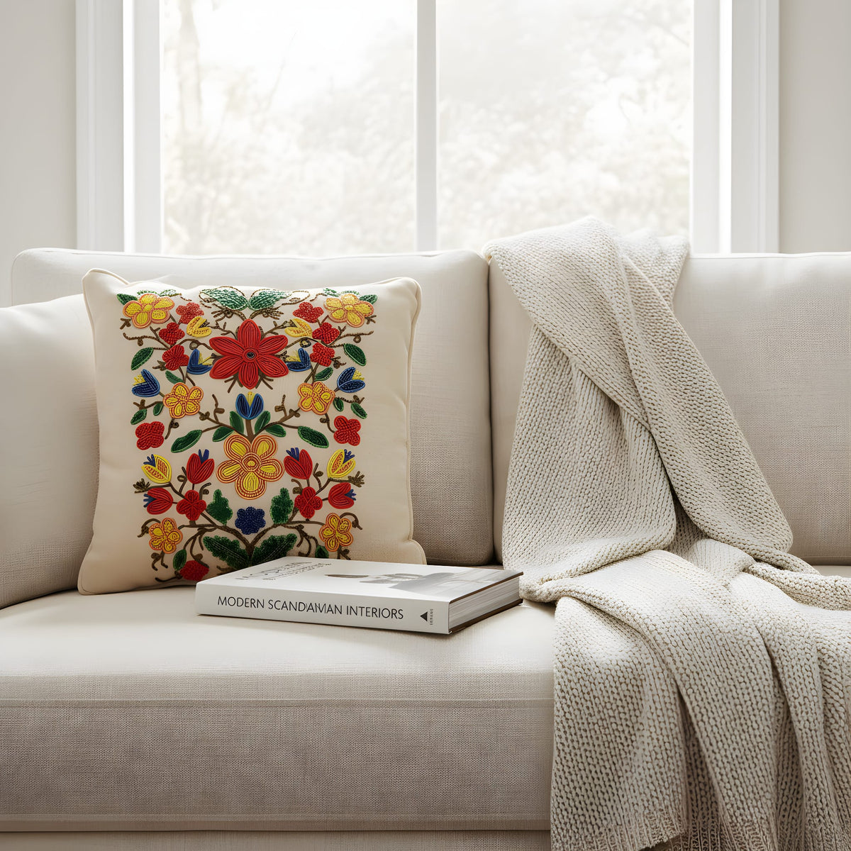Handmade Beadwork Cushion Cover
