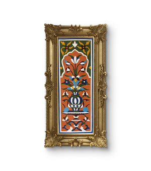 Mughal Floral Wall Art – Handcrafted Traditional Frame Decor