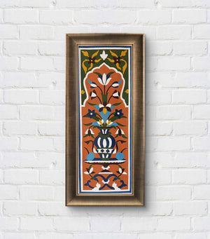 Mughal Floral Wall Art – Handcrafted Traditional Frame Decor